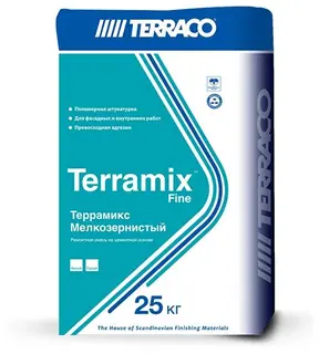 Terraco Terramix Fine / Террако Террамикс штукатурка цементная, белая 25 кг