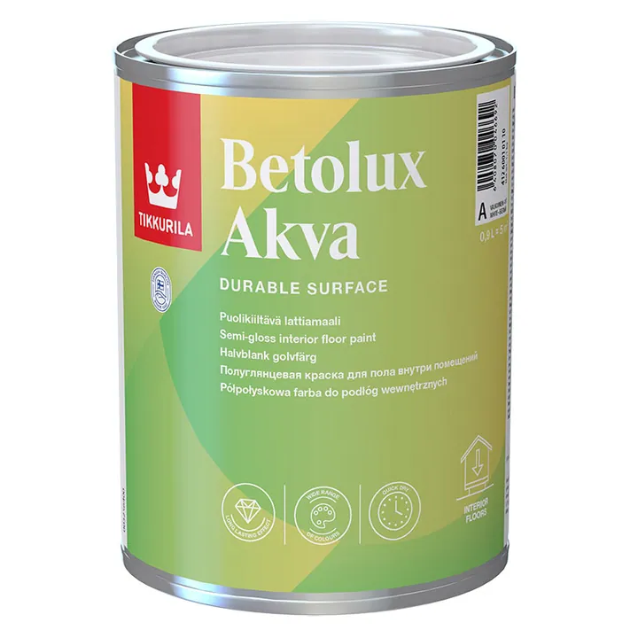 Tikkurila Betolux Akva / Тиккурила Бетолюкс Аква водорастворимая краска для пола 0,9 л