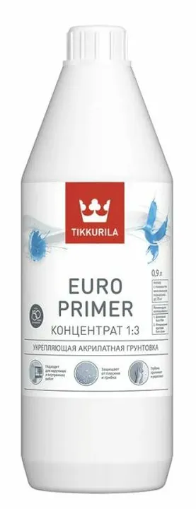 Tikkurila Euro Primer / Евро Праймер акриловый грунт-концентрат 0,9 л
