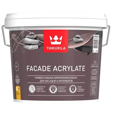 Tikkurila Facade Acrylate / Тиккурила Фасад Акрилат универсальная акрилатная краска 5 л