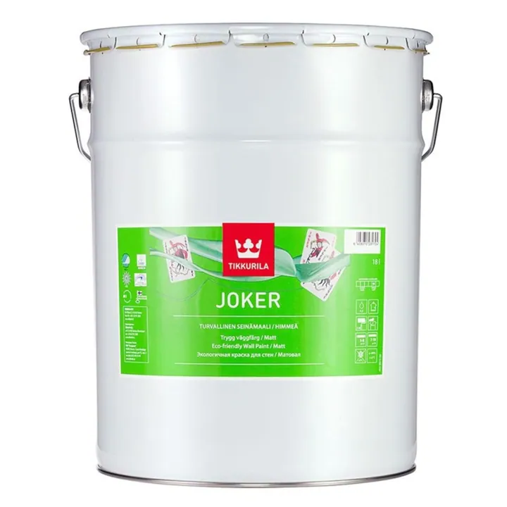 Tikkurila Joker / Тиккурила Джокер матовая, экологичная краска интерьерная 18 л