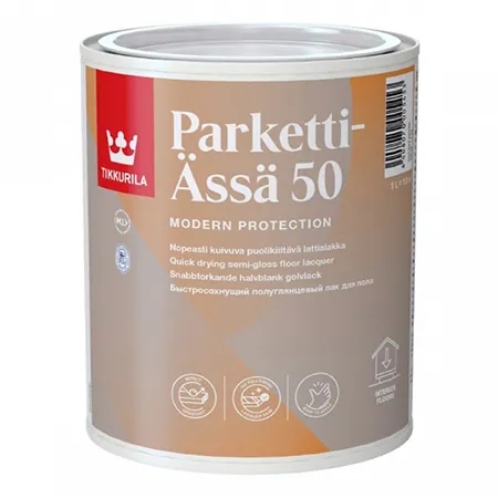 Tikkurila Parketti Assa 50 / Тиккурила Паркетти Ясся лак для пола полуглянцевый 1 л