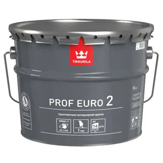 Tikkurila Prof Euro 2 / Тиккурила Проф Евро интерьерная краска для стен и потолков 9 л