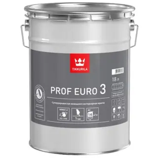 Tikkurila Prof Euro 3 / Тиккурила Проф Евро суперукрывистая моющаяся интерьерная краска 18 л
