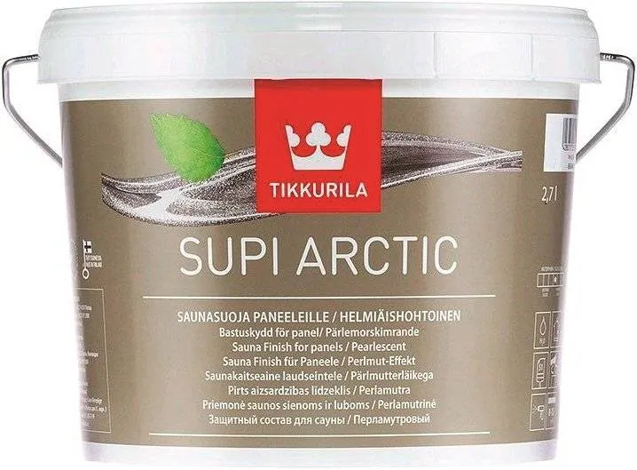 Tikkurila Supi Arctic / Тиккурила Супи Арктик перламутровый защитный состав для бань 2,7 л