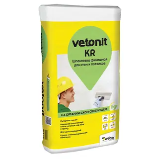 Vetonit KR 20 кг шпатлевка финишная Белая полимерная