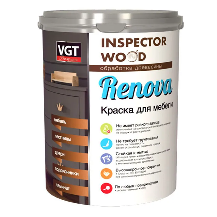VGT RENOVA / ВГТ РЕНОВА полиуретановая краска для мебели и ламината 1 кг