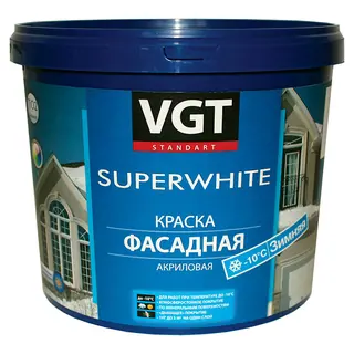 VGT SUPERWHITE / ВГТ ВД-АК-1180 краска фасадная зимняя 45 кг