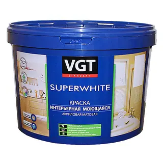 VGT SUPERWHITE / ВГТ ВД-АК-1180 краска интерьерная моющаяся 2,5 кг