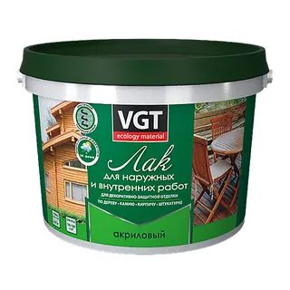 VGT / ВГТ акриловый лак для наружных и внутренних работ матовый 9 кг