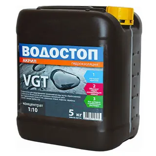 VGT / ВГТ ВОДОСТОП АКРИЛ грунт концентрат влагоизолятор 5 кг