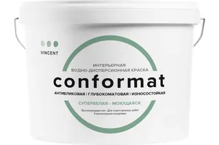 Vincent Conformat / Винсент Конформат глубокоматовая, износостойкая краска для стен и потолков 8,1 л