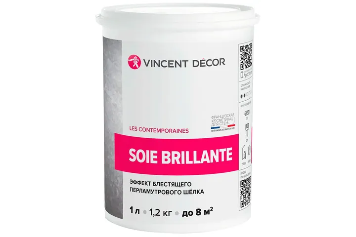 Vincent Decor Soie brilliante / Винсент Декор Суа Брильянт декоративное покрытие с эффектом шелка 1 л