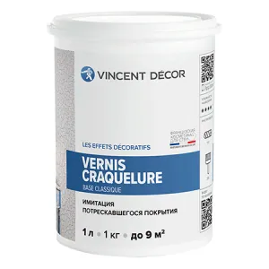 Vincent Decor Vernis Craquelure Classique / Винсент Декор лак кракелюр для эффекта микро трещин 1 л