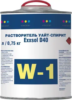 Vincent Exxsol D40 W1 / Винсент растворитель уайт спирит 1 л