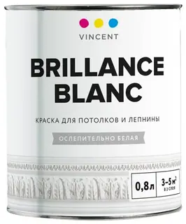 Vincent I2 Brillance Blanc / Винсент краска для потолков и лепнины 0,8 л