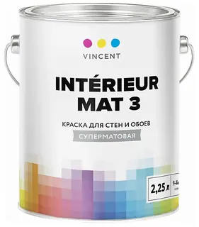 Vincent Intérieur Mat 3 / Винсент Интериор Мат 3 матовая краска для стен и потолков 2,25 л
