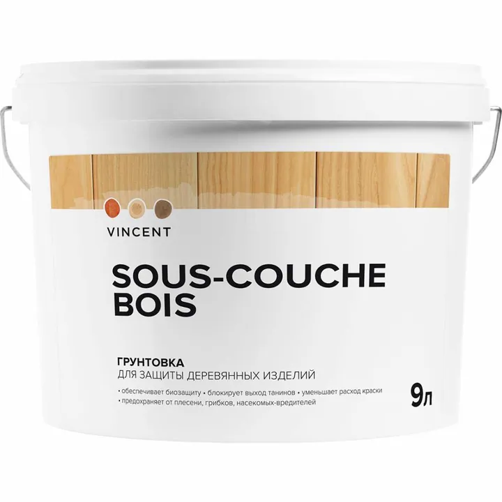 Vincent Sous couche bois / Винсент Со Куш Боа грунтовка для древесины 9 л